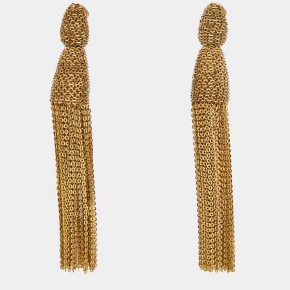 Oscar de la Renta Gold Tassel Earrings